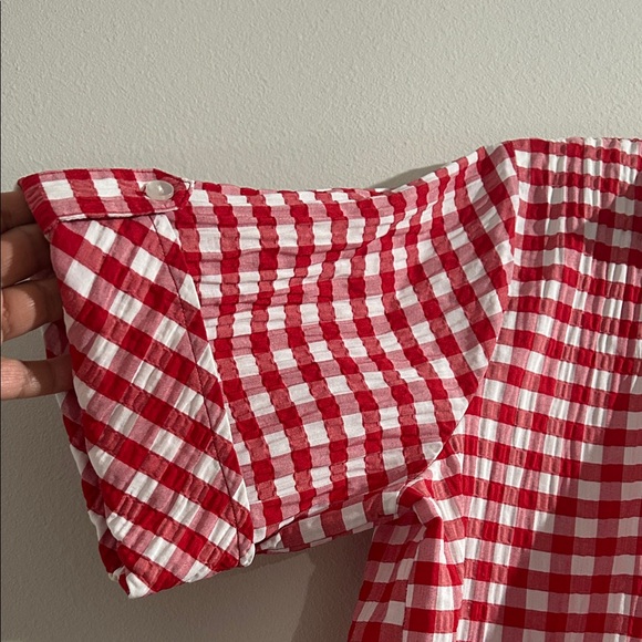 Rebecca Malone Red and White Checkered Blouse - Picture 4 of 6